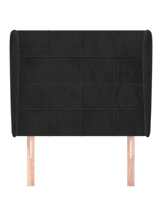 Galvgalis ar malām, 93x23x118/128 cm, melns samts