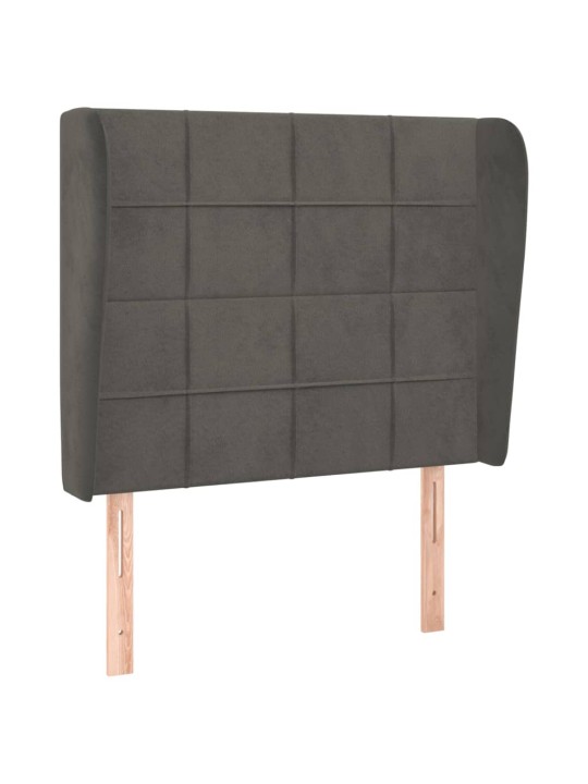 Galvgalis ar malām, 103x23x118/128 cm, tumši pelēks samts