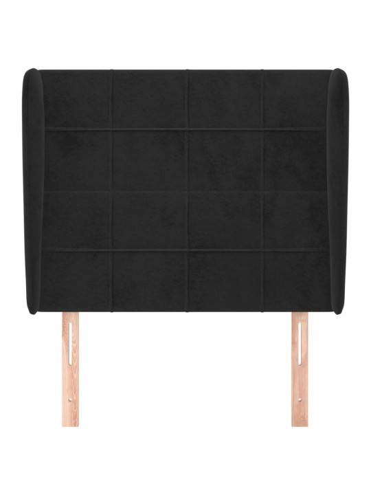 Galvgalis ar malām, 103x23x118/128 cm, melns samts