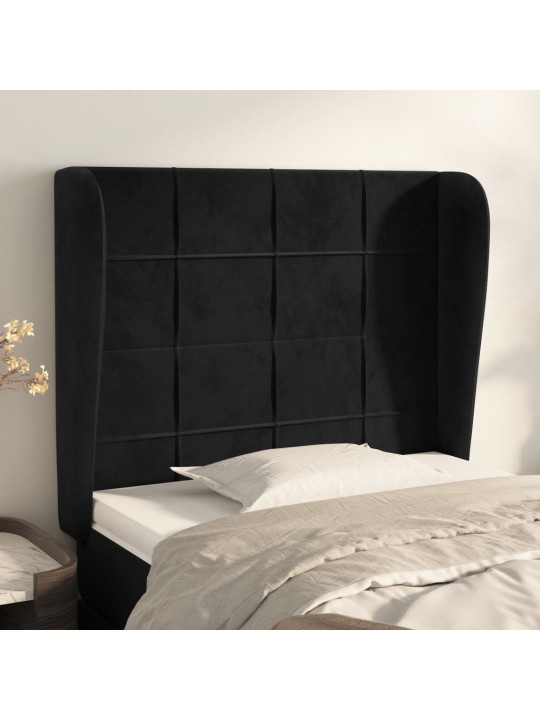 Galvgalis ar malām, 103x23x118/128 cm, melns samts