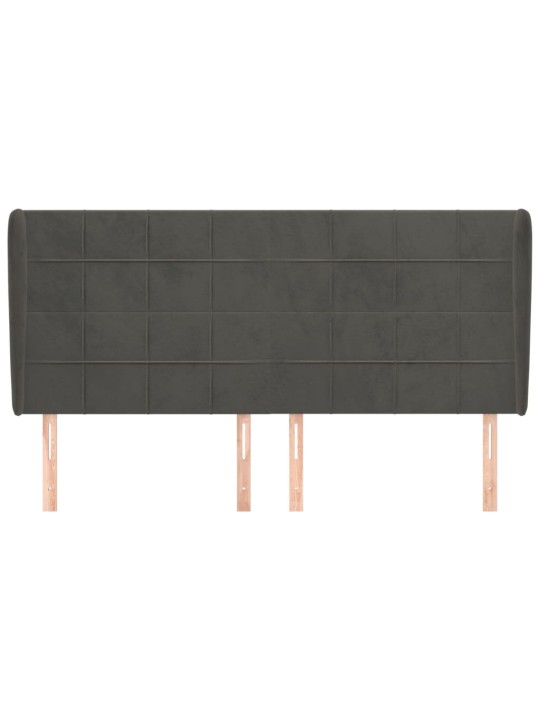 Galvgalis ar malām, 163x23x118/128 cm, melns samts