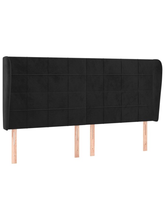 Galvgalis ar malām, 183x23x118/128 cm, melns samts