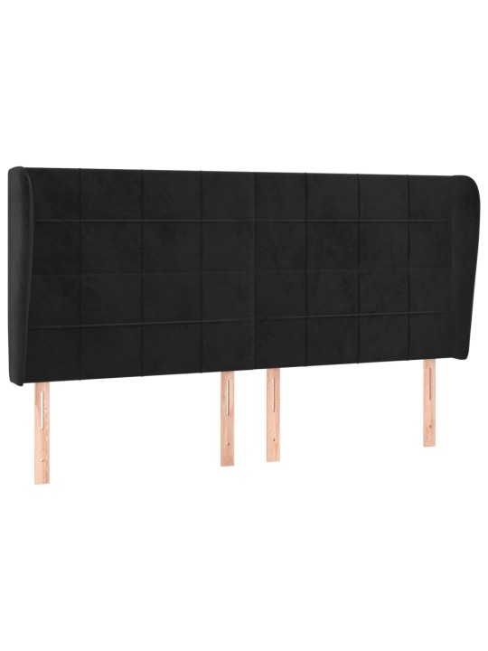 Galvgalis ar malām, 203x23x118/128 cm, melns samts