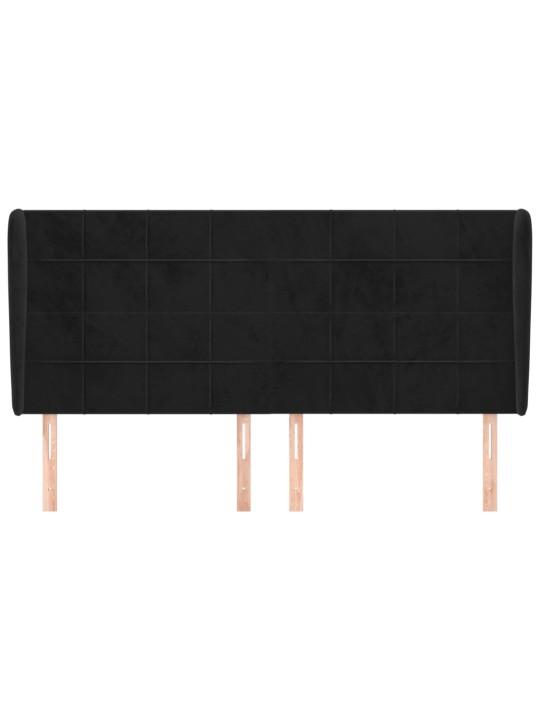 Galvgalis ar malām, 203x23x118/128 cm, melns samts