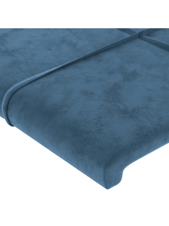 Galvgalis ar malām, 203x23x118/128 cm, tumši zils samts