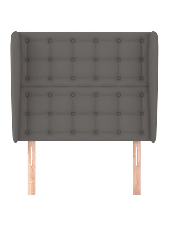 Galvgalis ar malām, 83x23x118/128 cm, pelēka mākslīgā āda