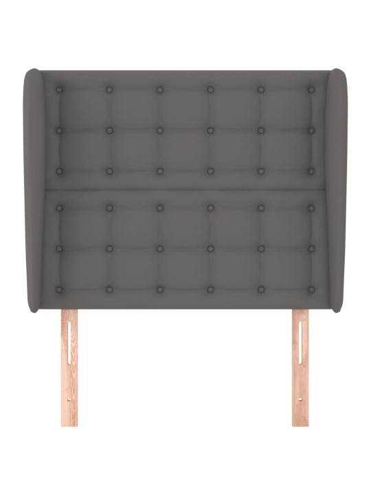 Galvgalis ar malām, 93x23x118/128 cm, pelēka mākslīgā āda