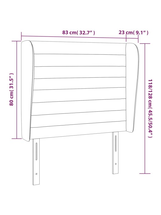Galvgalis ar malām, 83x23x118/128 cm, pelēkbrūns audums
