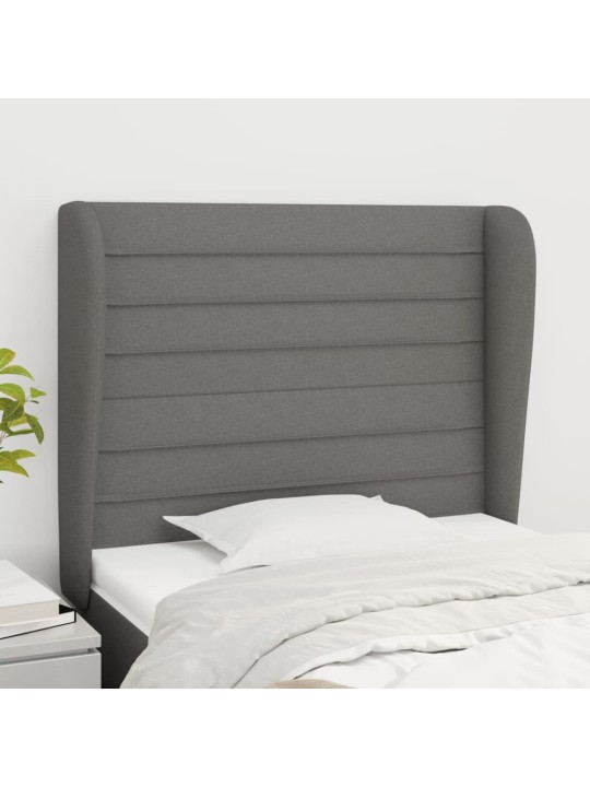 Galvgalis ar malām, 93x23x118/128 cm, tumši pelēks audums