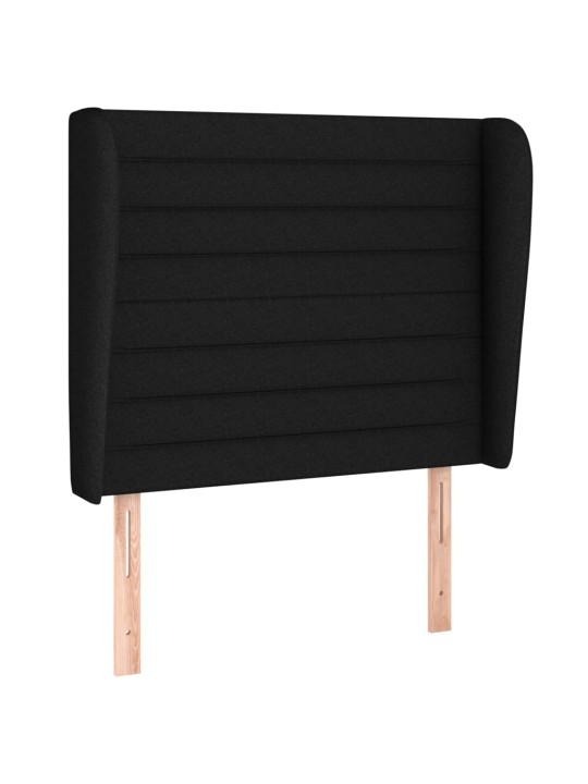 Galvgalis ar malām, 93x23x118/128 cm, melns audums