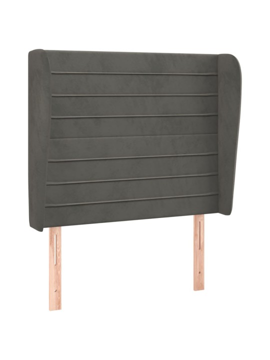 Galvgalis ar malām, 83x23x118/128 cm, tumši pelēks samts