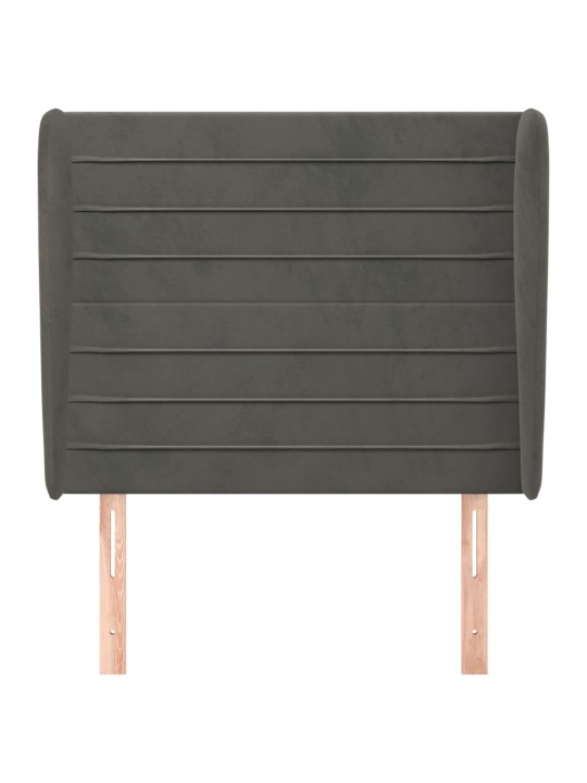 Galvgalis ar malām, 83x23x118/128 cm, tumši pelēks samts
