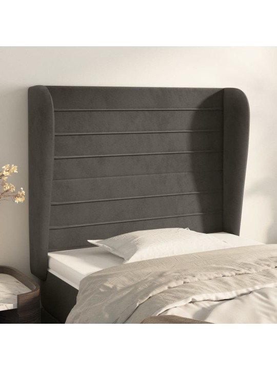 Galvgalis ar malām, 83x23x118/128 cm, tumši pelēks samts