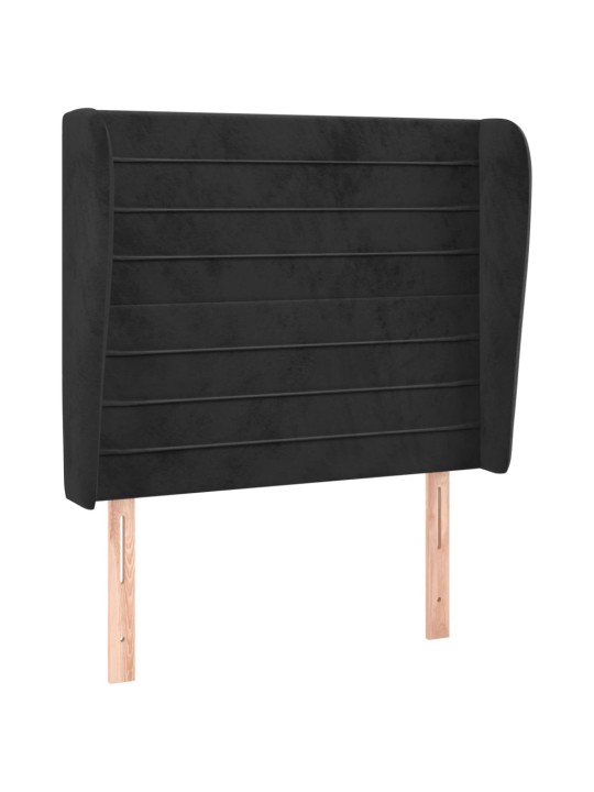 Galvgalis ar malām, 103x23x118/128 cm, melns samts