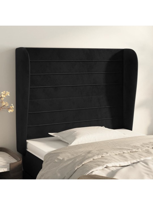 Galvgalis ar malām, 103x23x118/128 cm, melns samts