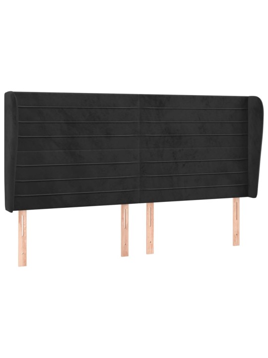 Galvgalis ar malām, 203x23x118/128 cm, melns samts