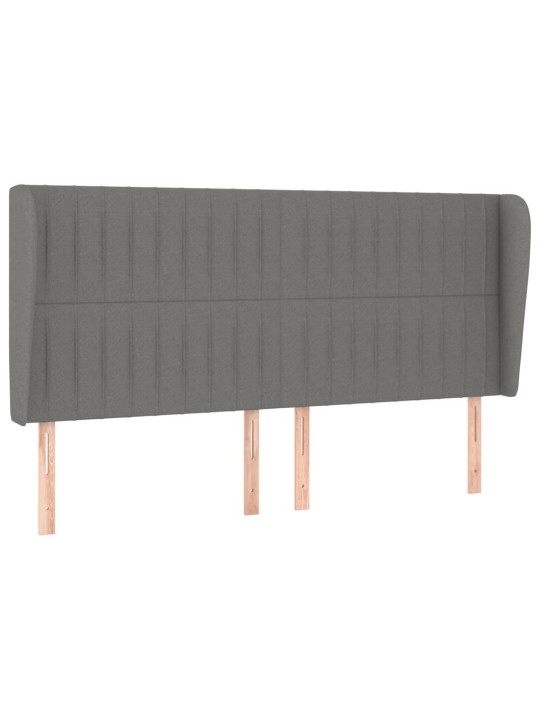 Galvgalis ar malām, 203x23x118/128 cm, tumši pelēks audums