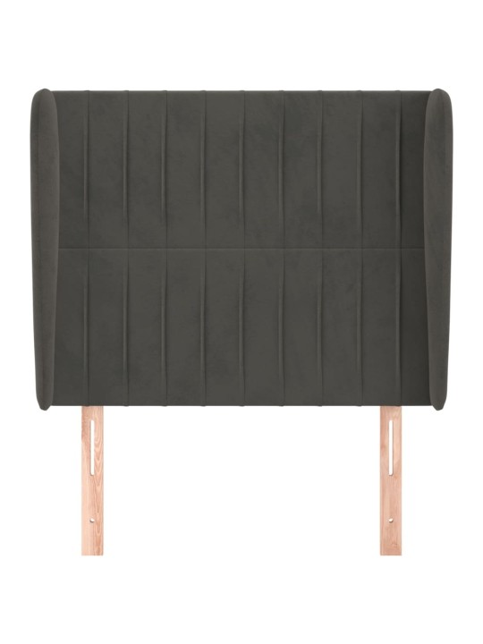 Galvgalis ar malām, 83x23x118/128 cm, tumši pelēks samts