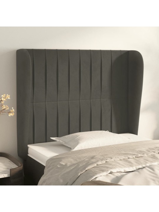 Galvgalis ar malām, 83x23x118/128 cm, tumši pelēks samts