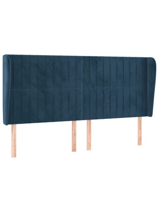 Galvgalis ar malām, 163x23x118/128 cm, tumši zils samts
