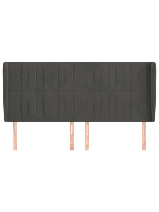 Galvgalis ar malām, 203x23x118/128 cm, tumši pelēks samts