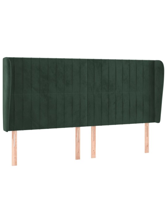 Galvgalis ar malām, 203x23x118/128 cm, tumši zaļš samts