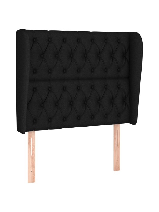 Galvgalis ar malām, 93x23x118/128 cm, melns audums