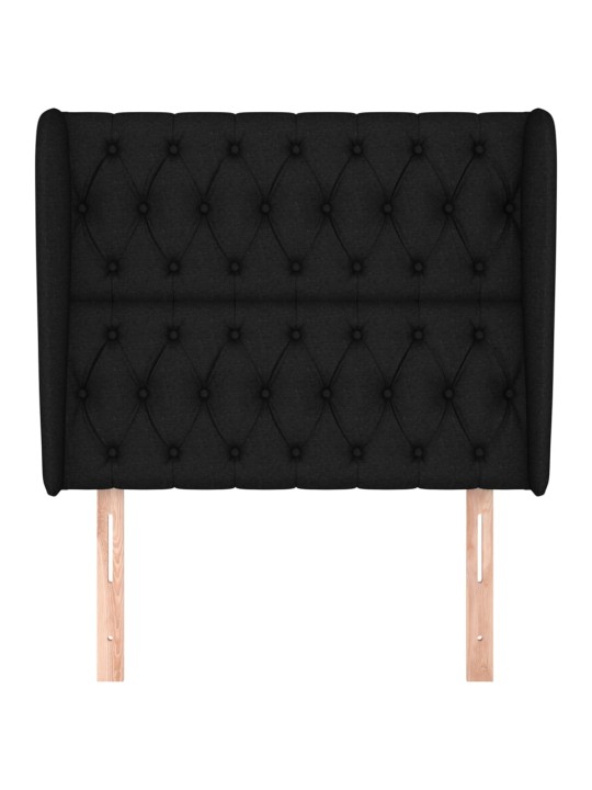 Galvgalis ar malām, 93x23x118/128 cm, melns audums