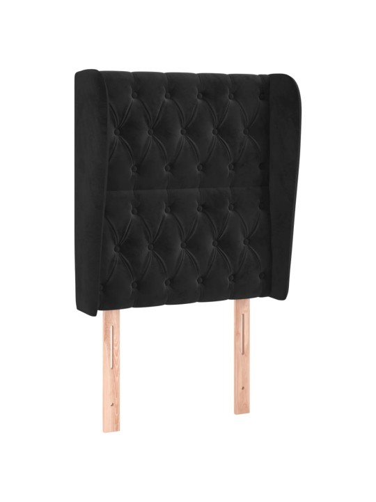 Galvgalis ar malām, 83x23x118/128 cm, melns samts