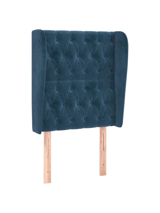 Galvgalis ar malām, 83x23x118/128 cm, tumši zils samts