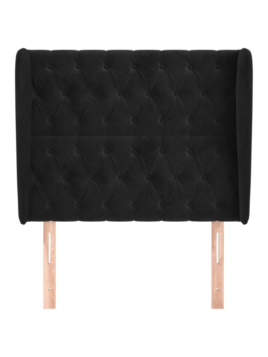 Galvgalis ar malām, 93x23x118/128 cm, melns samts
