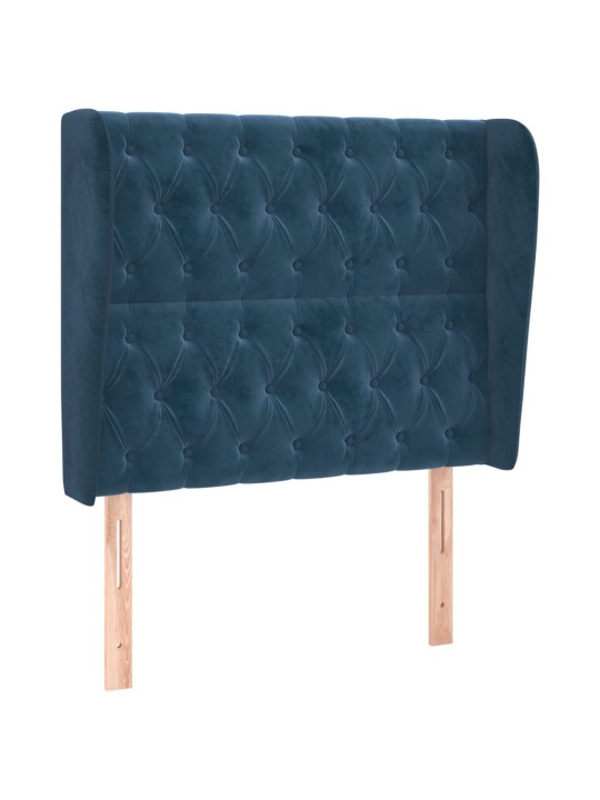 Galvgalis ar malām, 93x23x118/128 cm, zils samts
