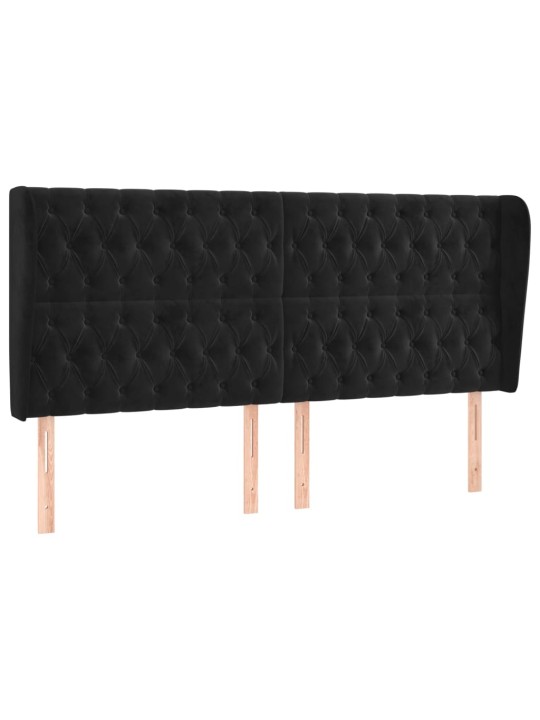 Galvgalis ar malām, 203x23x118/128 cm, melns samts