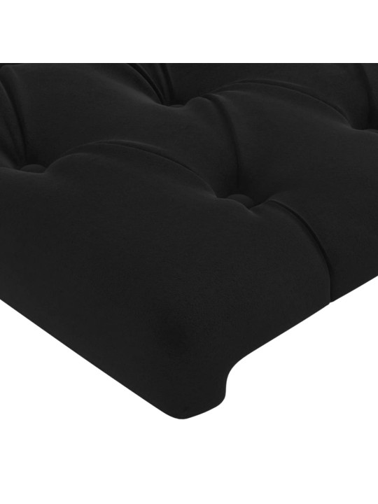 Galvgalis ar malām, 203x23x118/128 cm, melns samts
