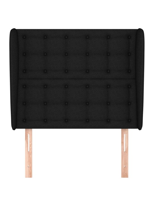 Galvgalis ar malām, 93x23x118/128 cm, melns audums