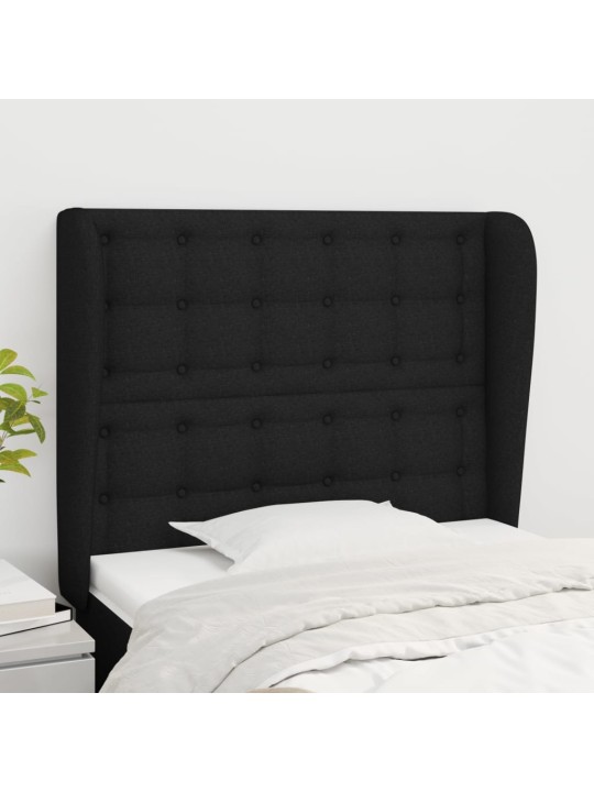Galvgalis ar malām, 93x23x118/128 cm, melns audums