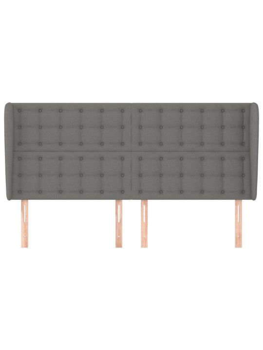 Galvgalis ar malām, 203x23x118/128 cm, tumši pelēks audums