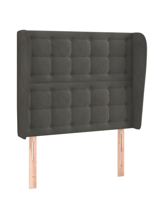 Galvgalis ar malām, 83x23x118/128 cm, tumši pelēks samts