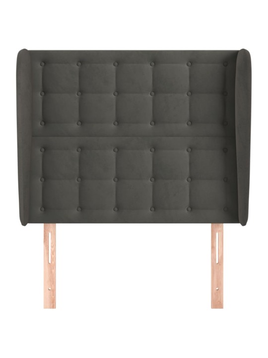 Galvgalis ar malām, 103x23x118/128 cm, tumši pelēks samts