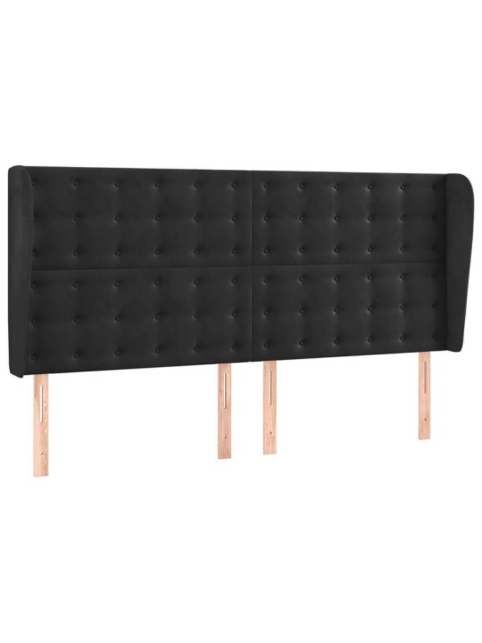 Galvgalis ar malām, 183x23x118/128 cm, melns samts