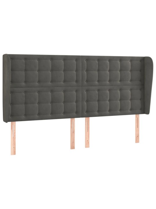 Galvgalis ar malām, 203x23x118/128 cm, tumši pelēks samts