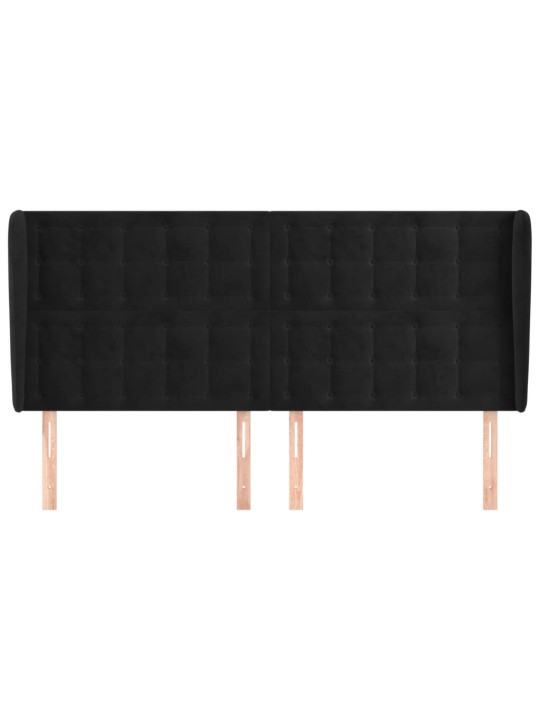 Galvgalis ar malām, 203x23x118/128 cm, melns samts