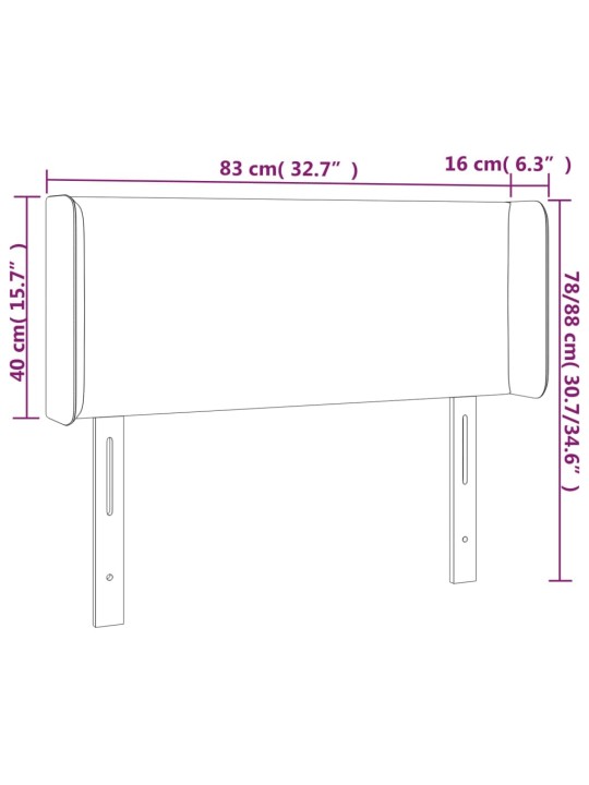 Galvgalis ar malām, 83x16x78/88 cm, zils audums