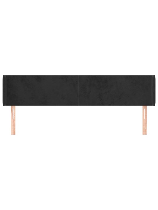 Galvgalis ar malām, melns samts, 163x16x78/88 cm