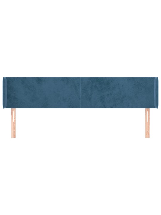 Galvgalis ar malām, tumši zils samts, 203x16x78/88 cm