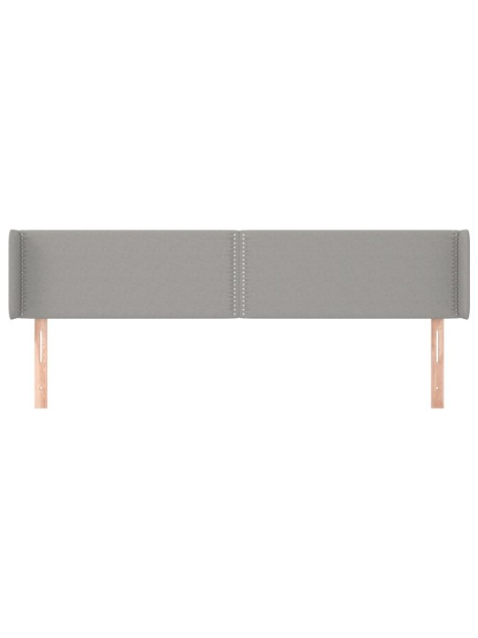 Galvgalis ar malām, 203x16x78/88 cm, gaiši pelēks audums
