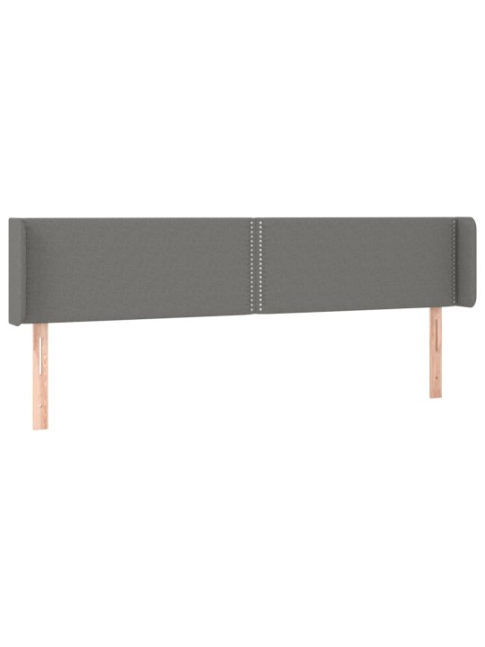 Galvgalis ar malām, 203x16x78/88 cm, tumši pelēks audums