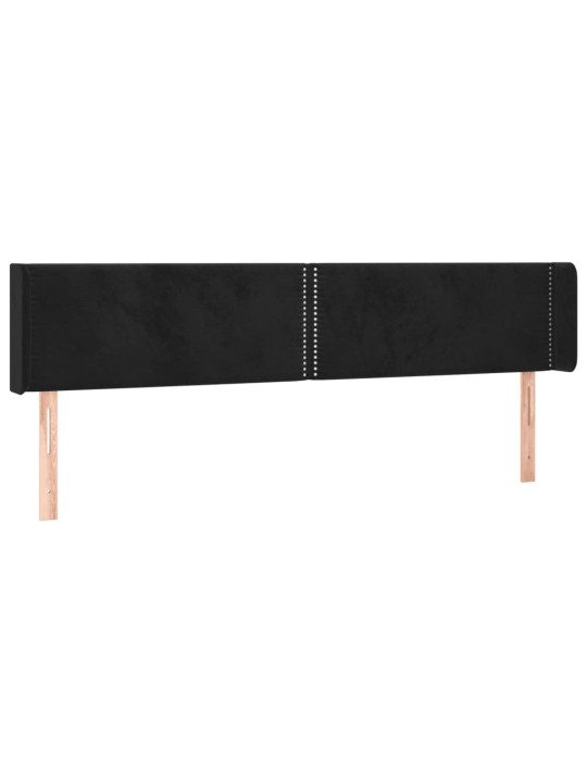 Galvgalis ar malām, melns samts, 203x16x78/88 cm