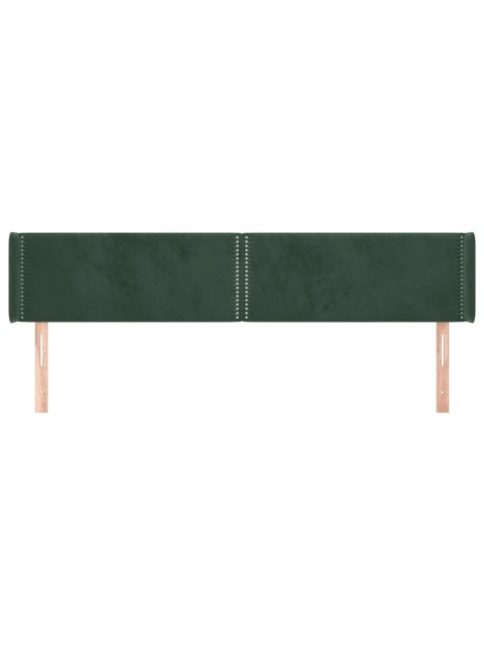 Galvgalis ar malām, tumši zaļš samts, 203x16x78/88 cm,