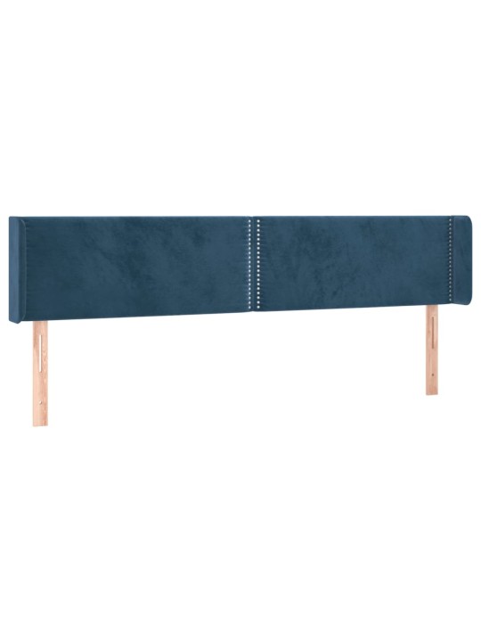 Galvgalis ar malām, tumši zils samts, 203x16x78/88 cm
